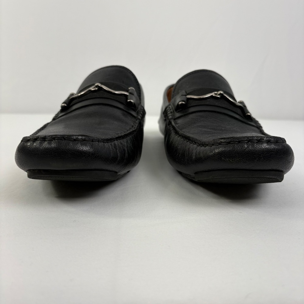 Section X Mens Black Leather Bit Driving Moc Loafers Size 10 M - Picture 4 of 10